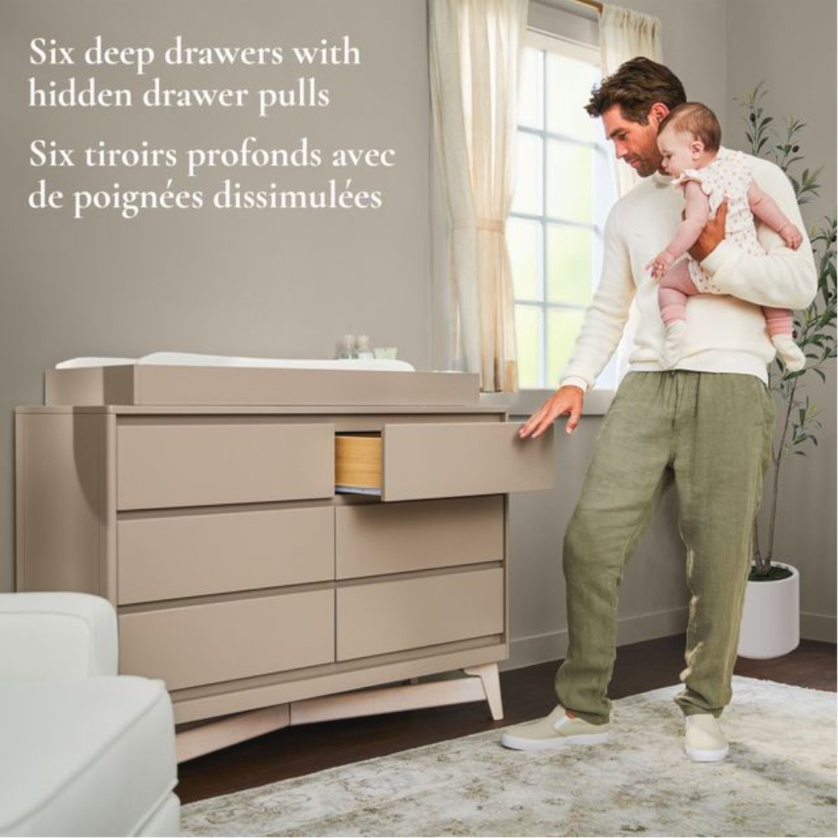 Pala 6-Drawer Dresser - White/Whitewash