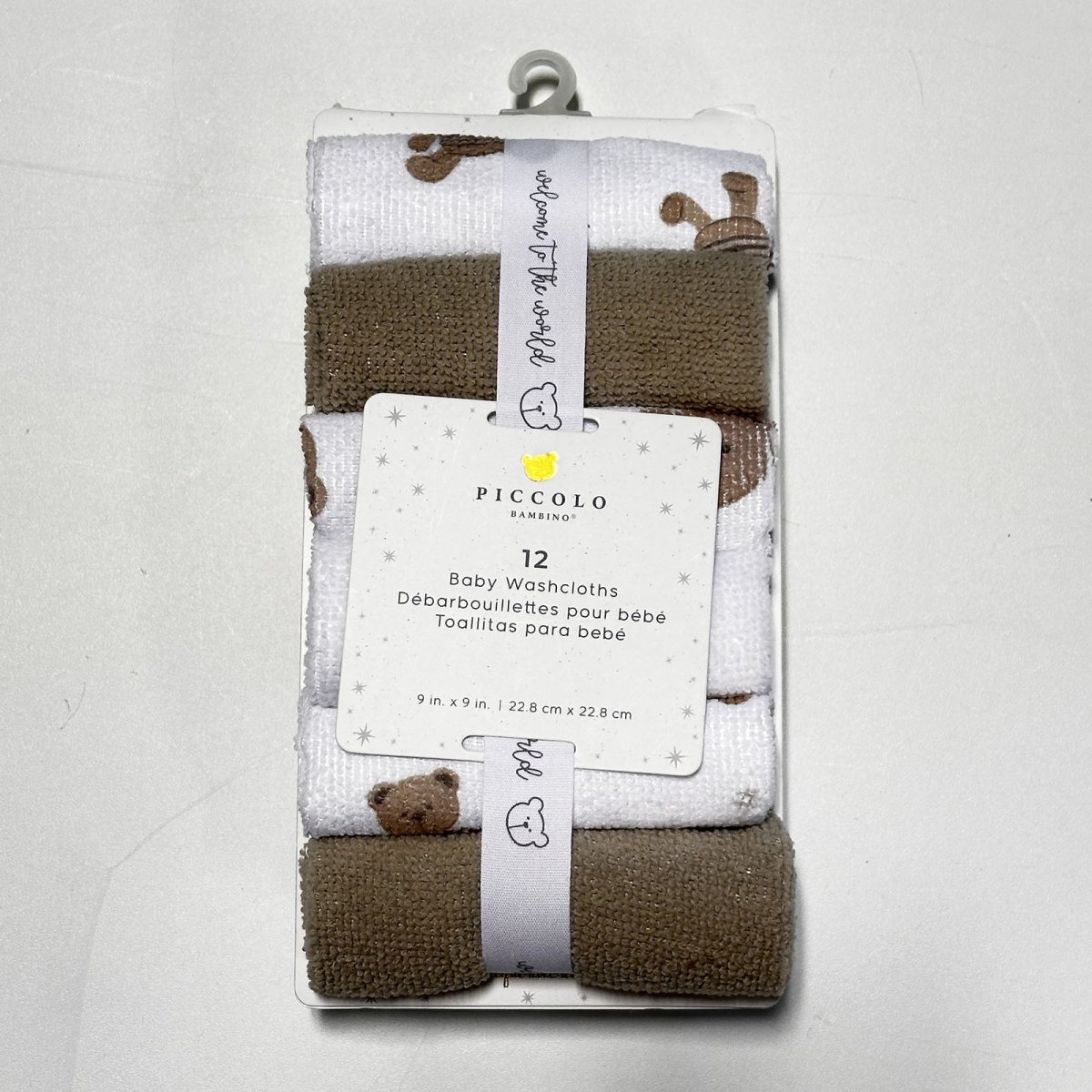 12 Pack Washcloths - Beige