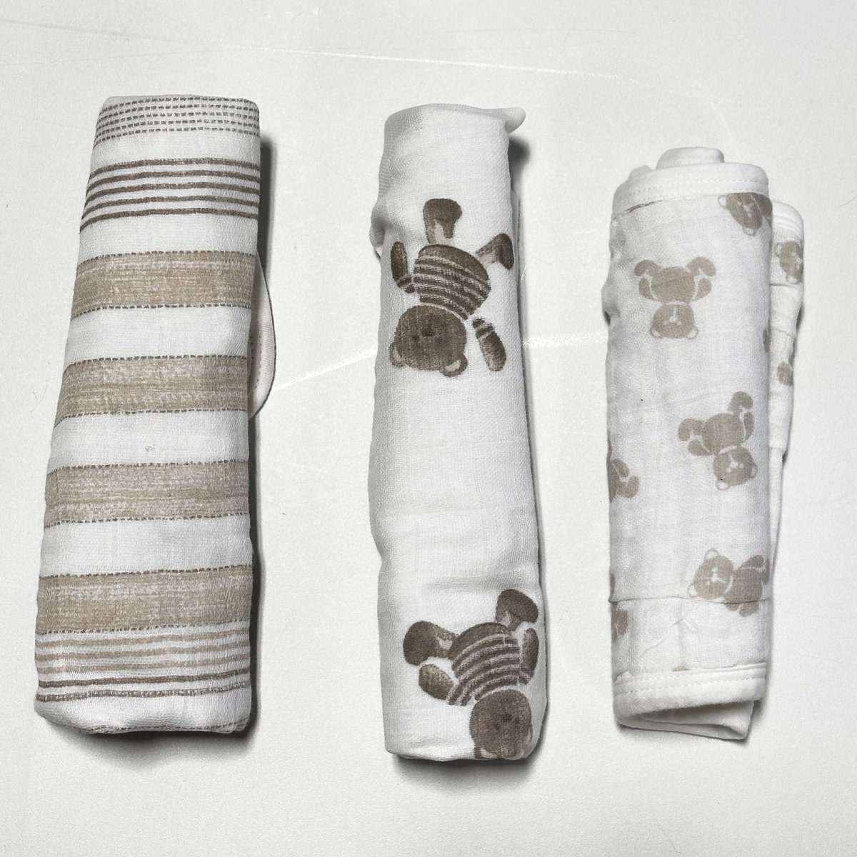 3 Pack Burp Cloths in Gift Box - Beige