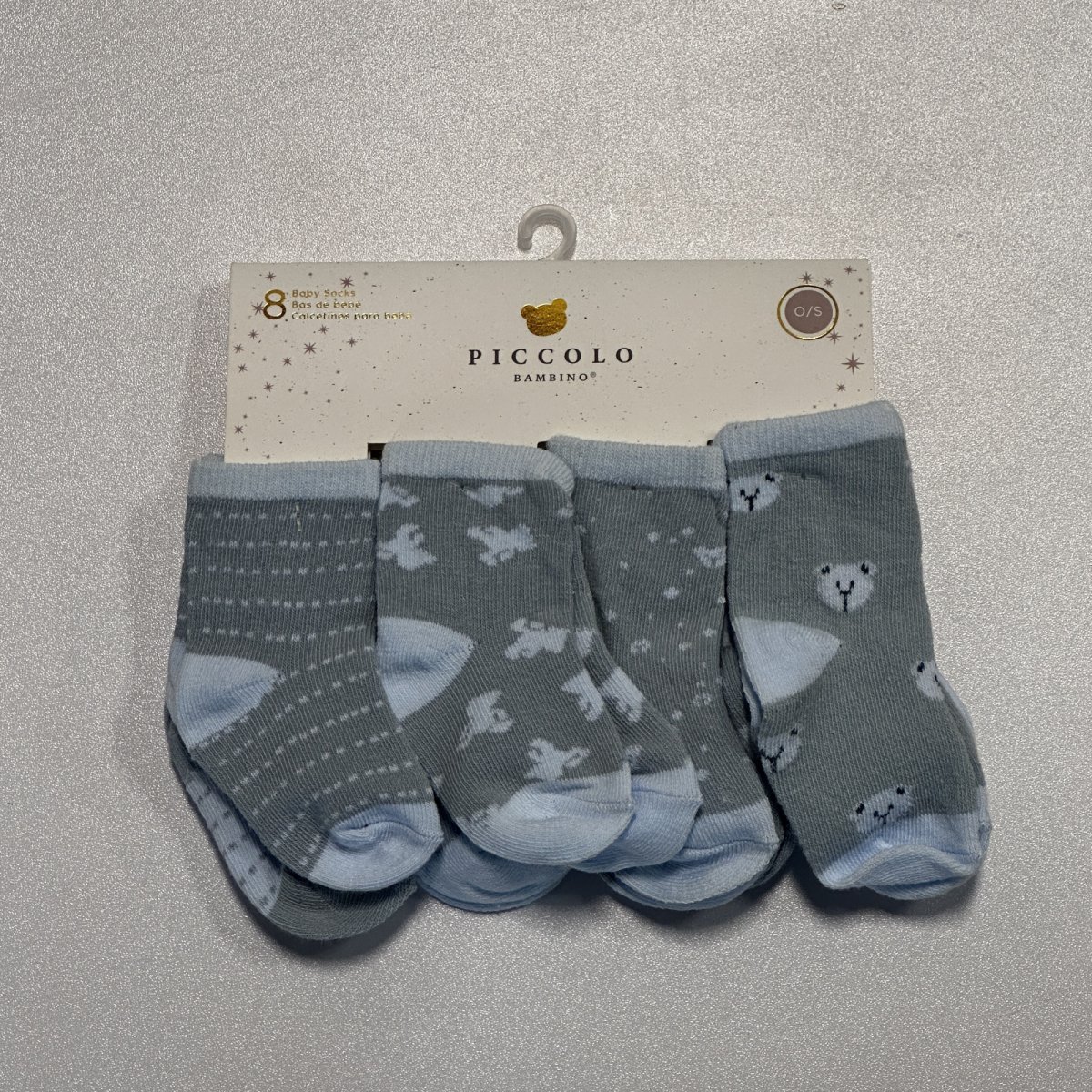 8 Pair of Woven Sock 0-12M - Blue