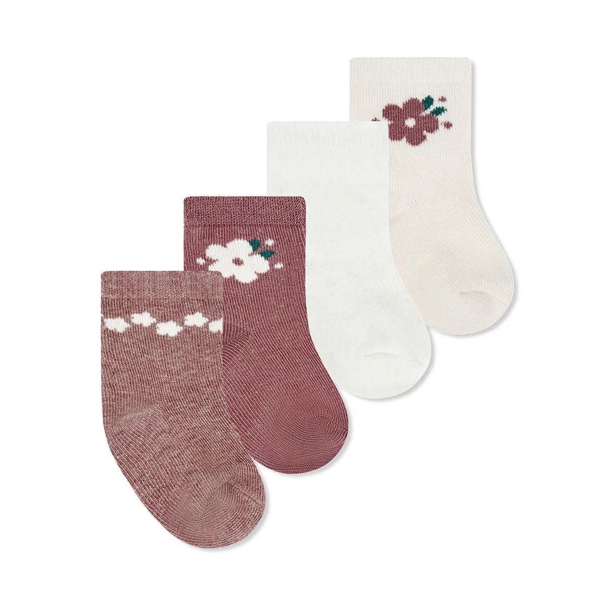 8 Pair of Woven Sock 0-12M - Pink