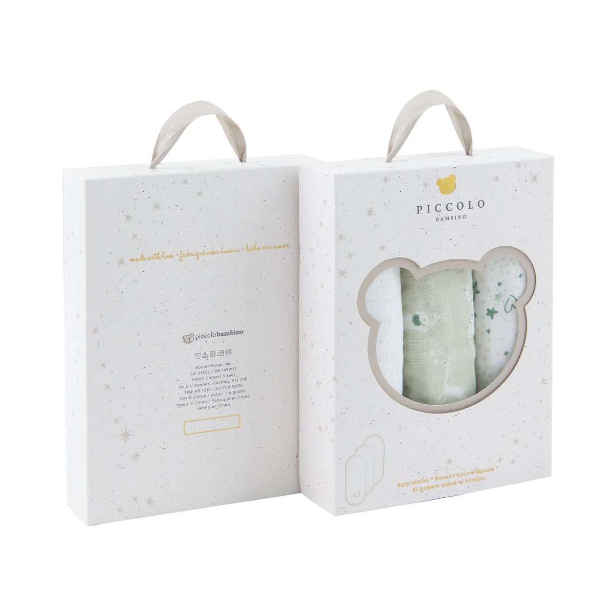 Muslin Burp Cloth 3 Pack - Green