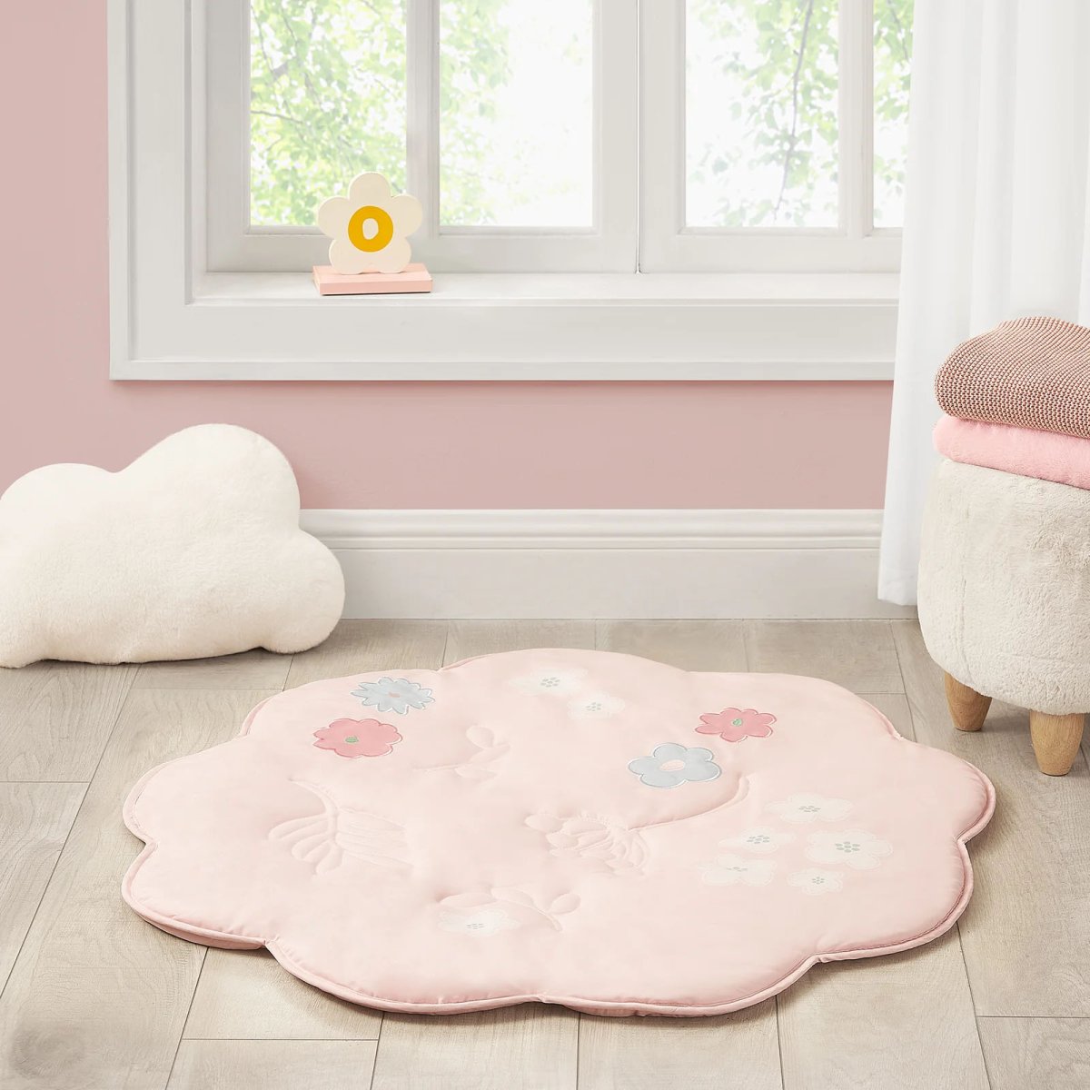 Flower Shape Playmat on Wooden Hanger