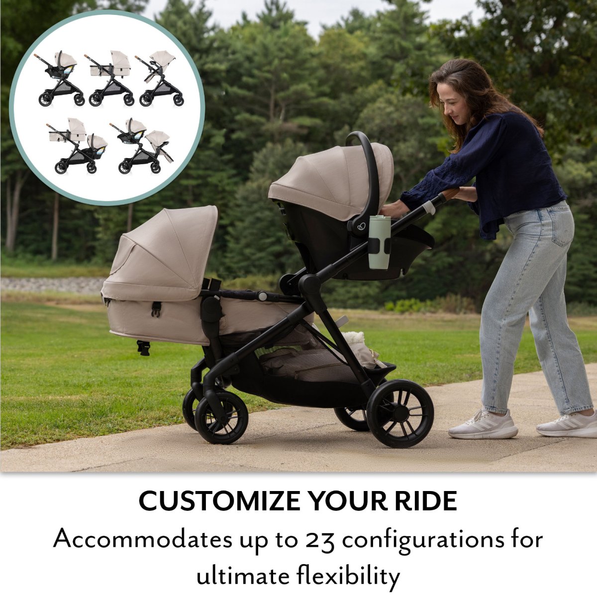 Pivot Xpand NXT Travel System with LiteMax NXT Infant Car Seat - Canyon Beige