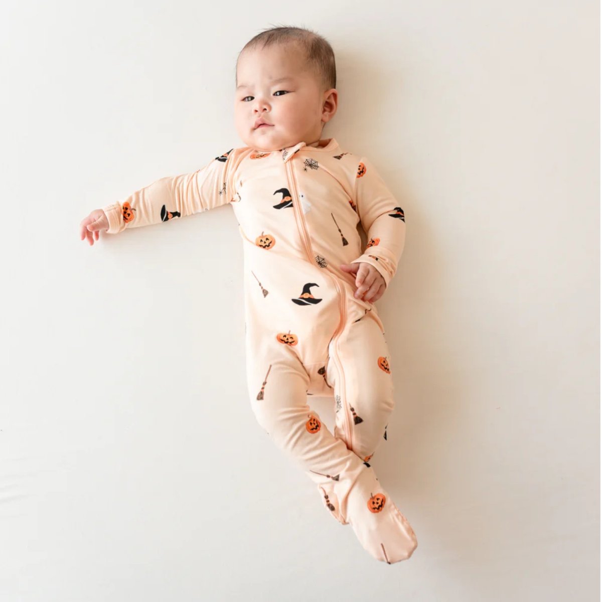 Printed Zippered Footie - Bewitched