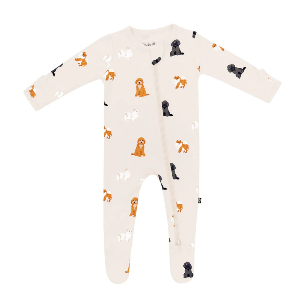 Printed Zippered Footie - Fluffy Dog