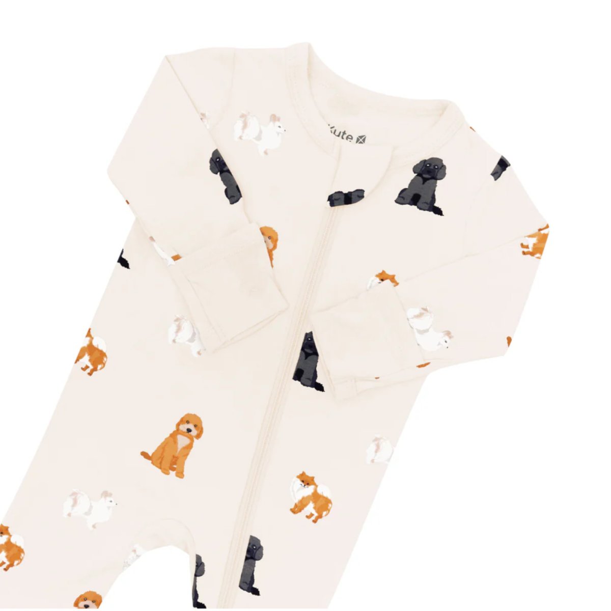 Printed Zippered Footie - Fluffy Dog
