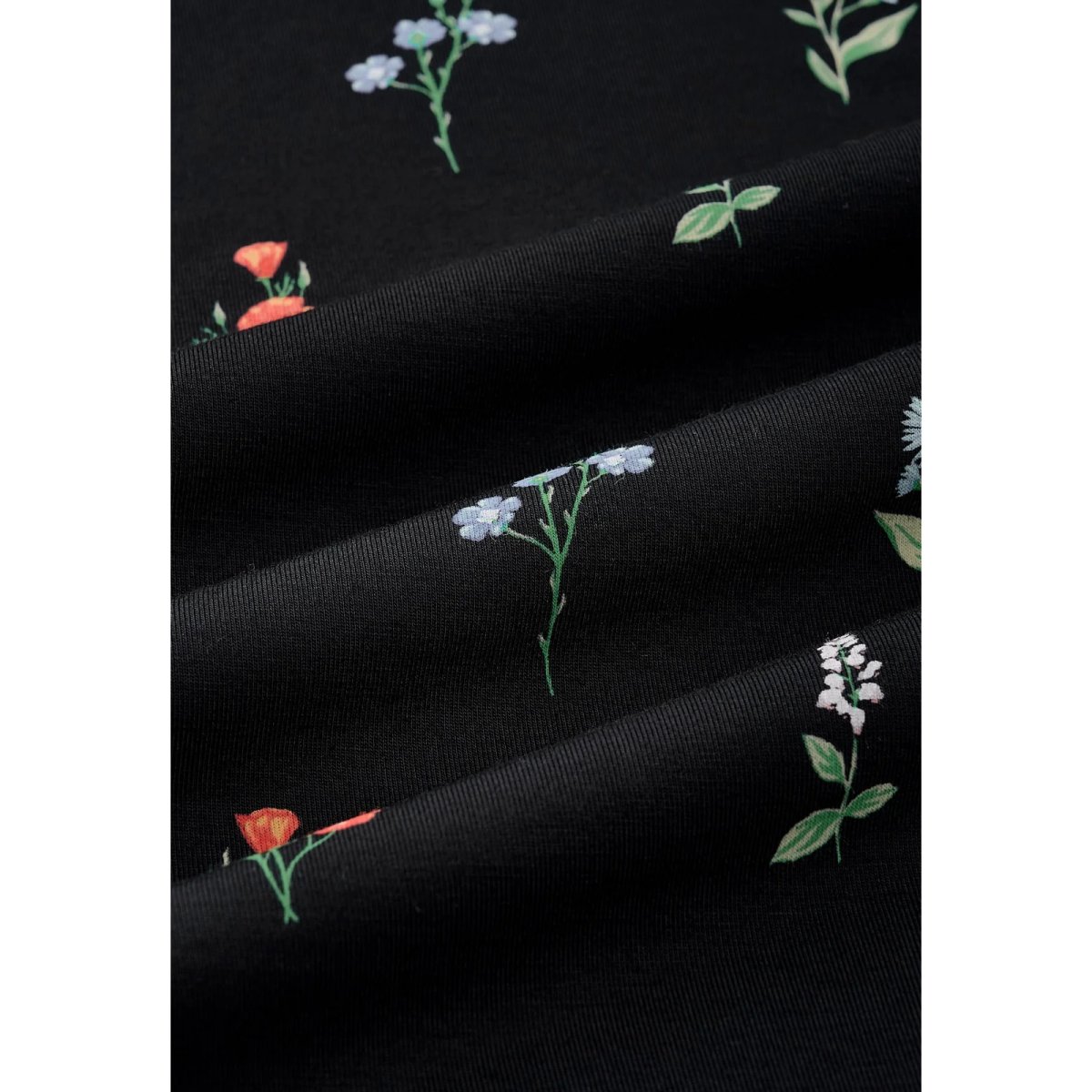 Printed Zippered Footie - Midnight Wildflower