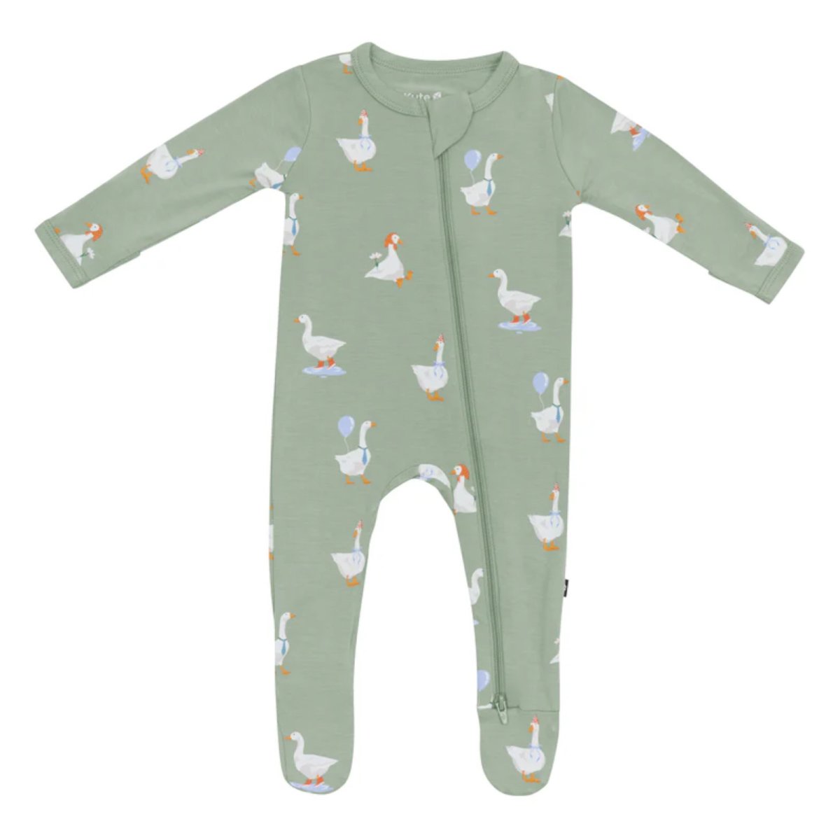 Printed Zippered Footie - Silly Goose 12 - 18 months