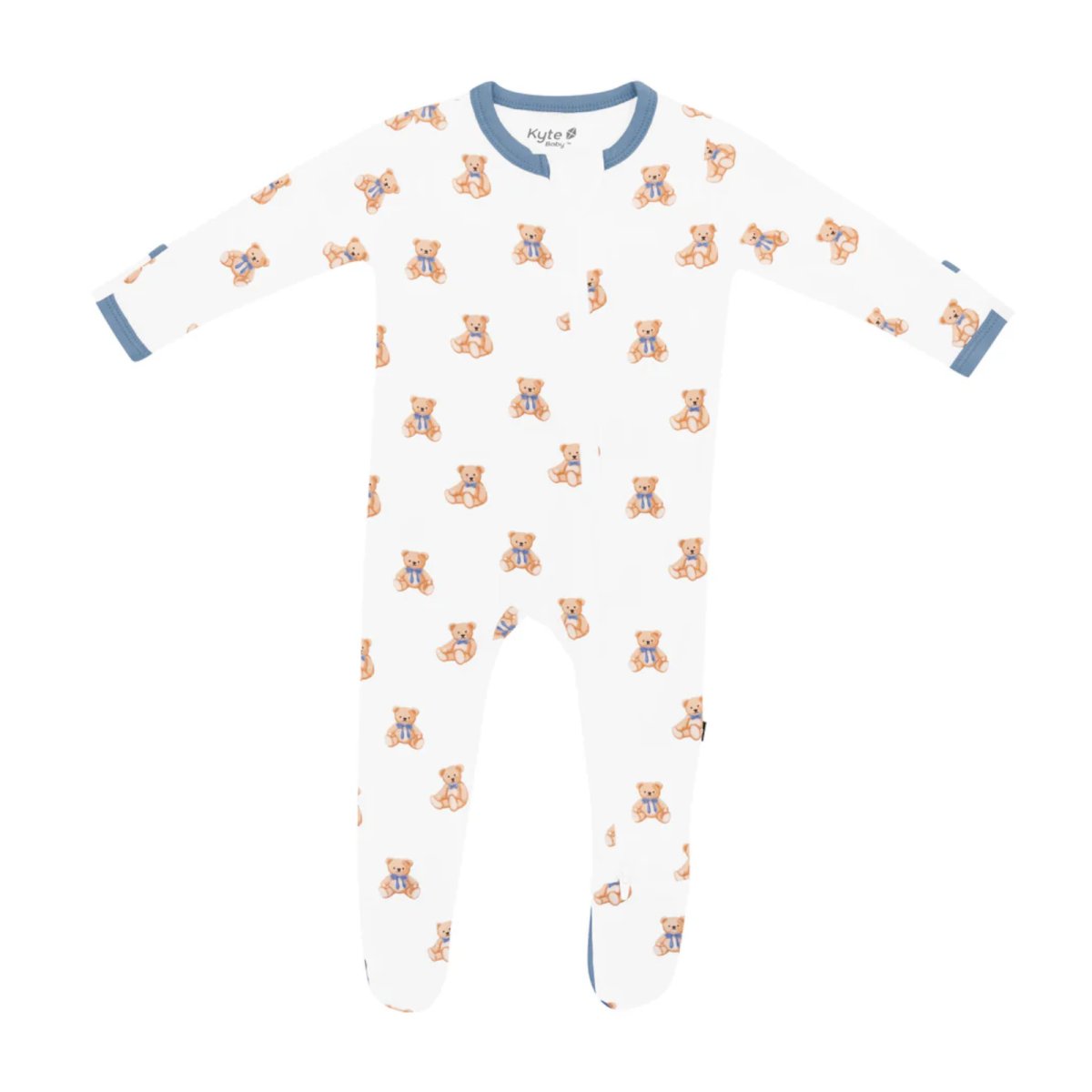 Printed Zippered Footie - Teddy Bear Preemie