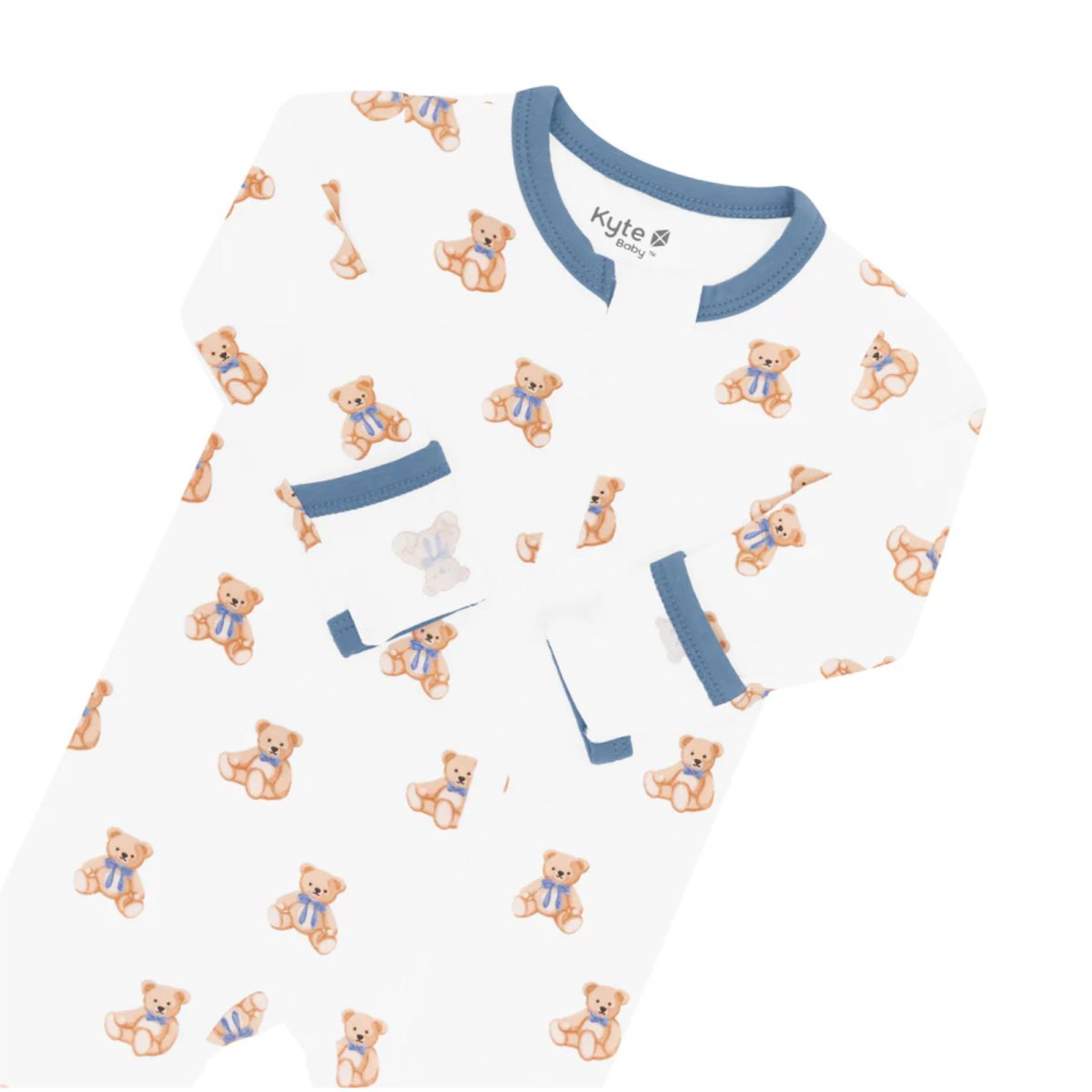 Printed Zippered Footie - Teddy Bear 12 - 18 months
