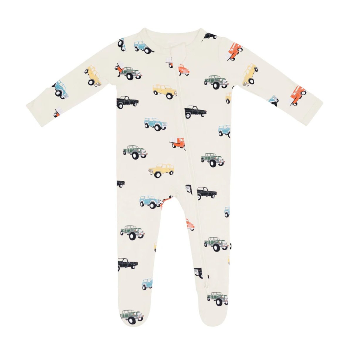 Printed Zippered Footie - Vintage Truck