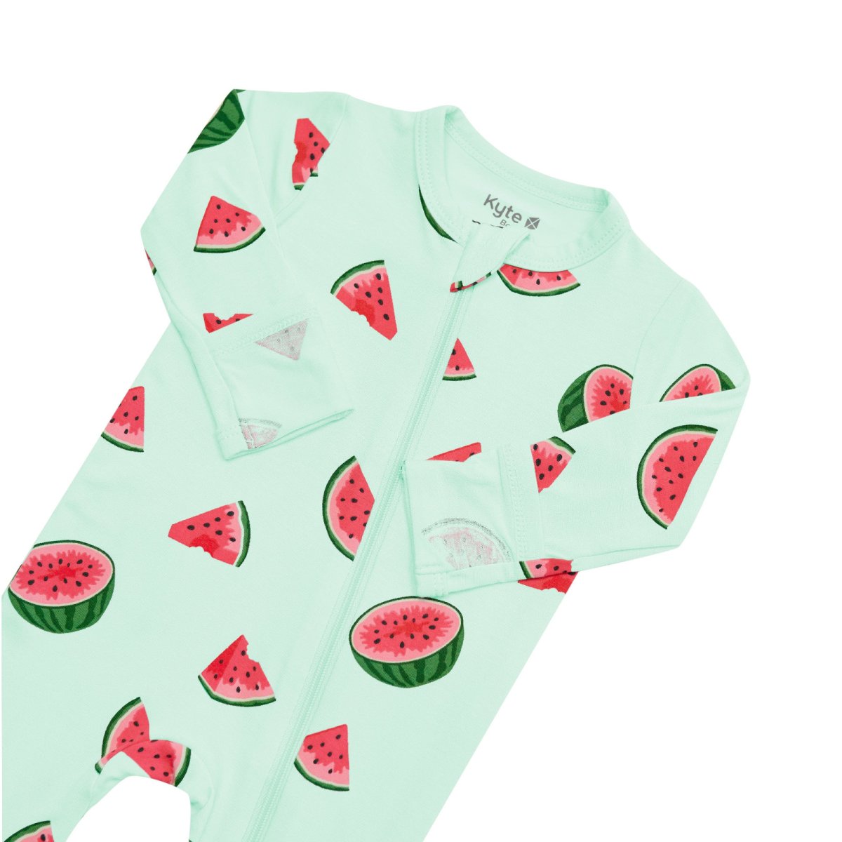 Printed Zippered Footie - Watermelon