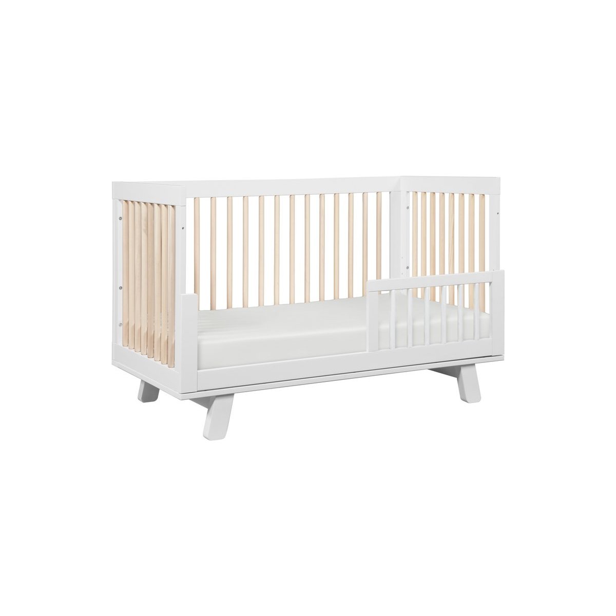 Hudson 3 In 1 Crib With Toddler Rail - White -Washed Natural