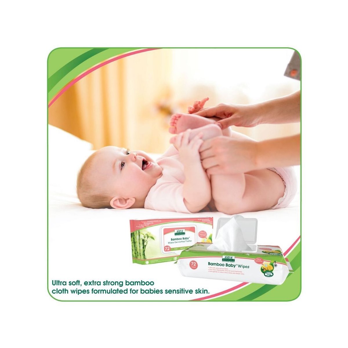 Bamboo Baby Sensitive Wipes 72 Count