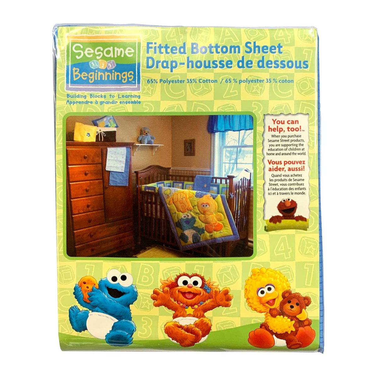 Sesame Beginnings Crib Sheet - Blue