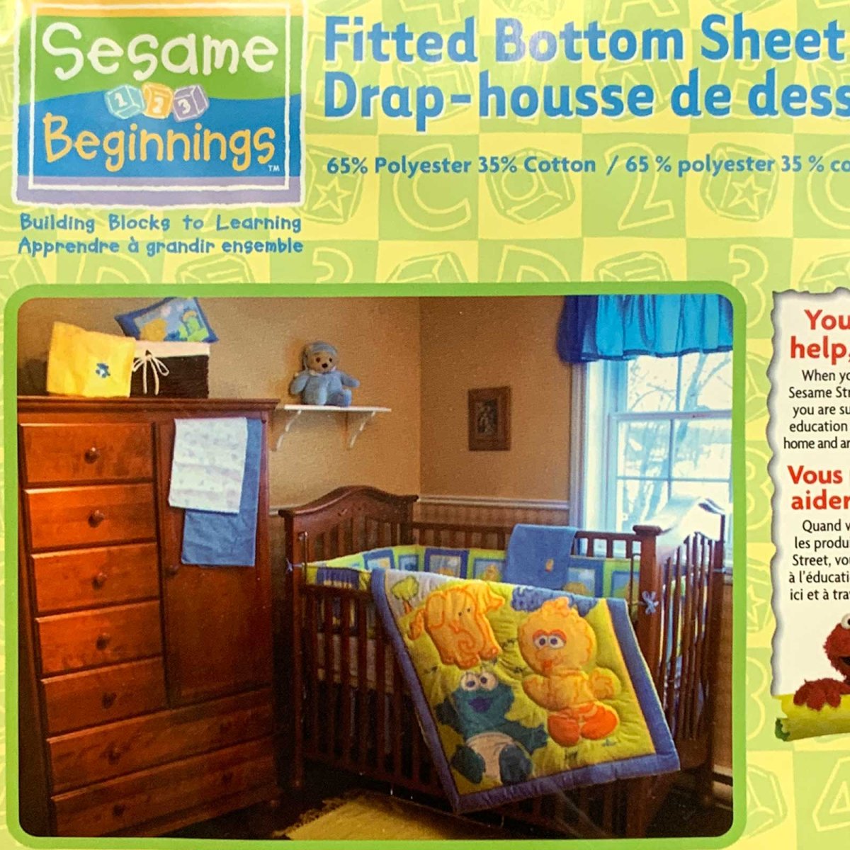 Sesame Beginnings Crib Sheet - Blue