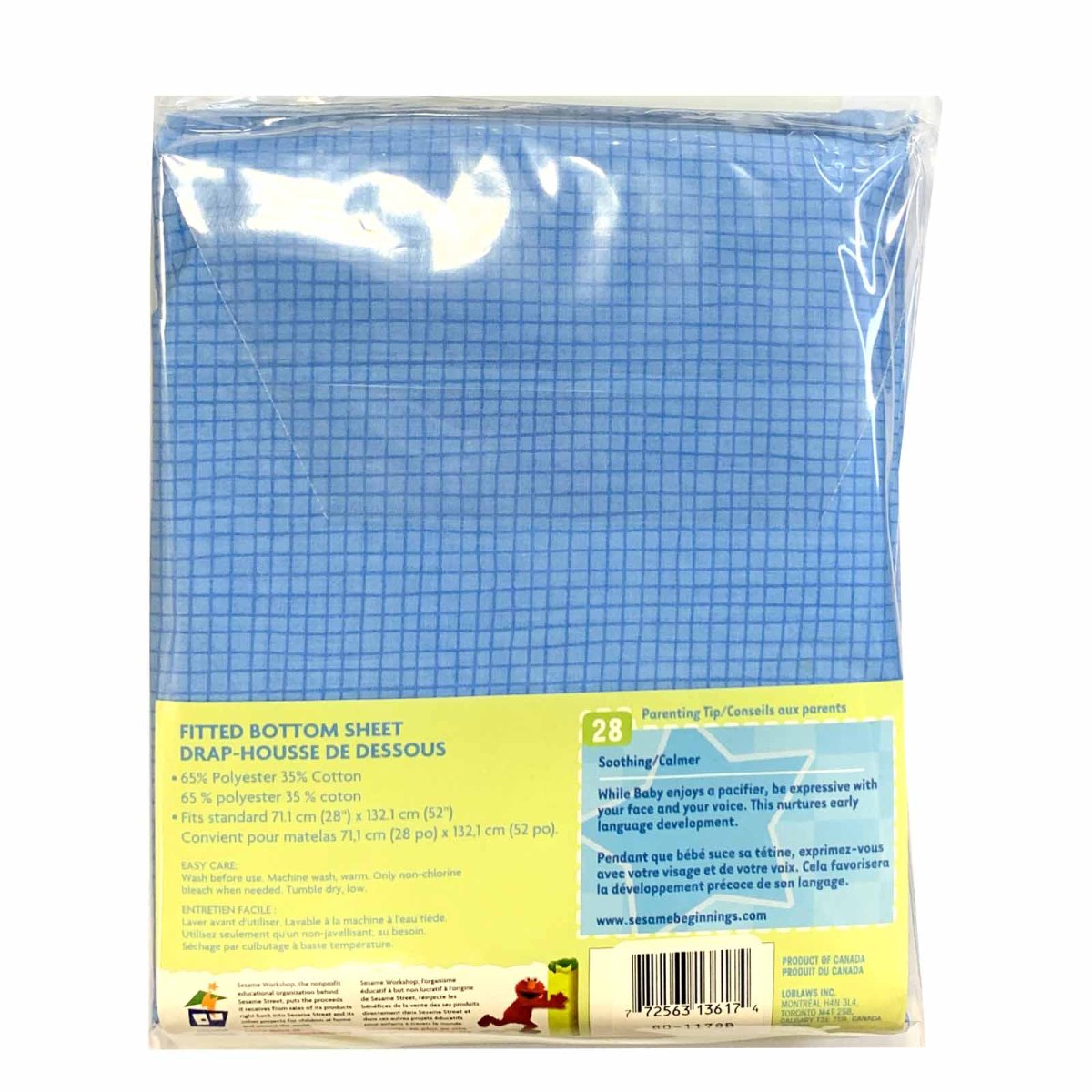 Sesame Beginnings Crib Sheet - Blue