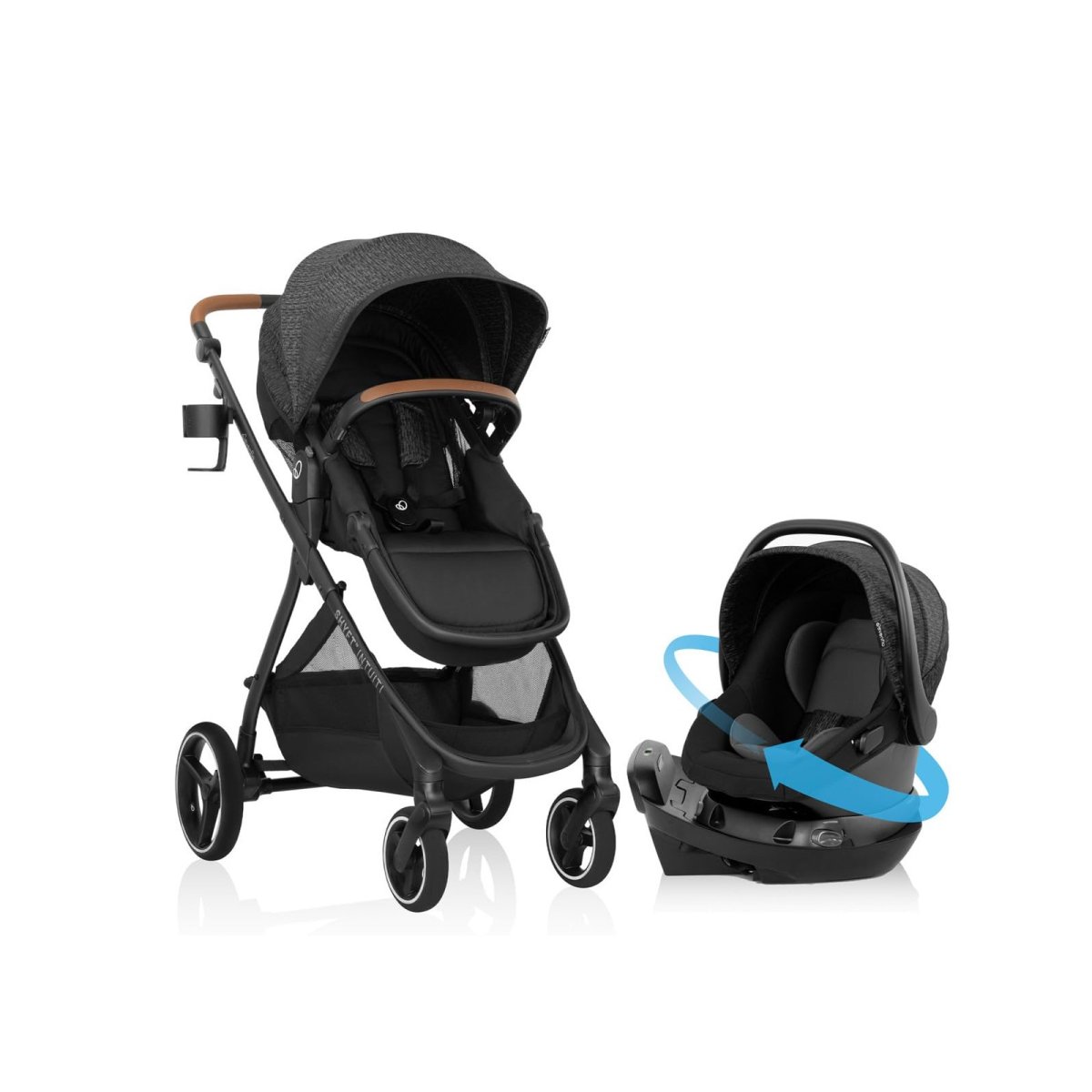 Shyft Intuiti+ Travel System with Revolve180 LiteMax NXT - Black Shale