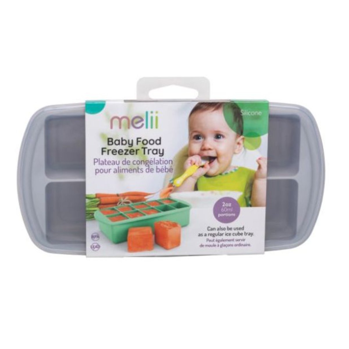 Silicone Baby Food Freezer Tray - Grey
