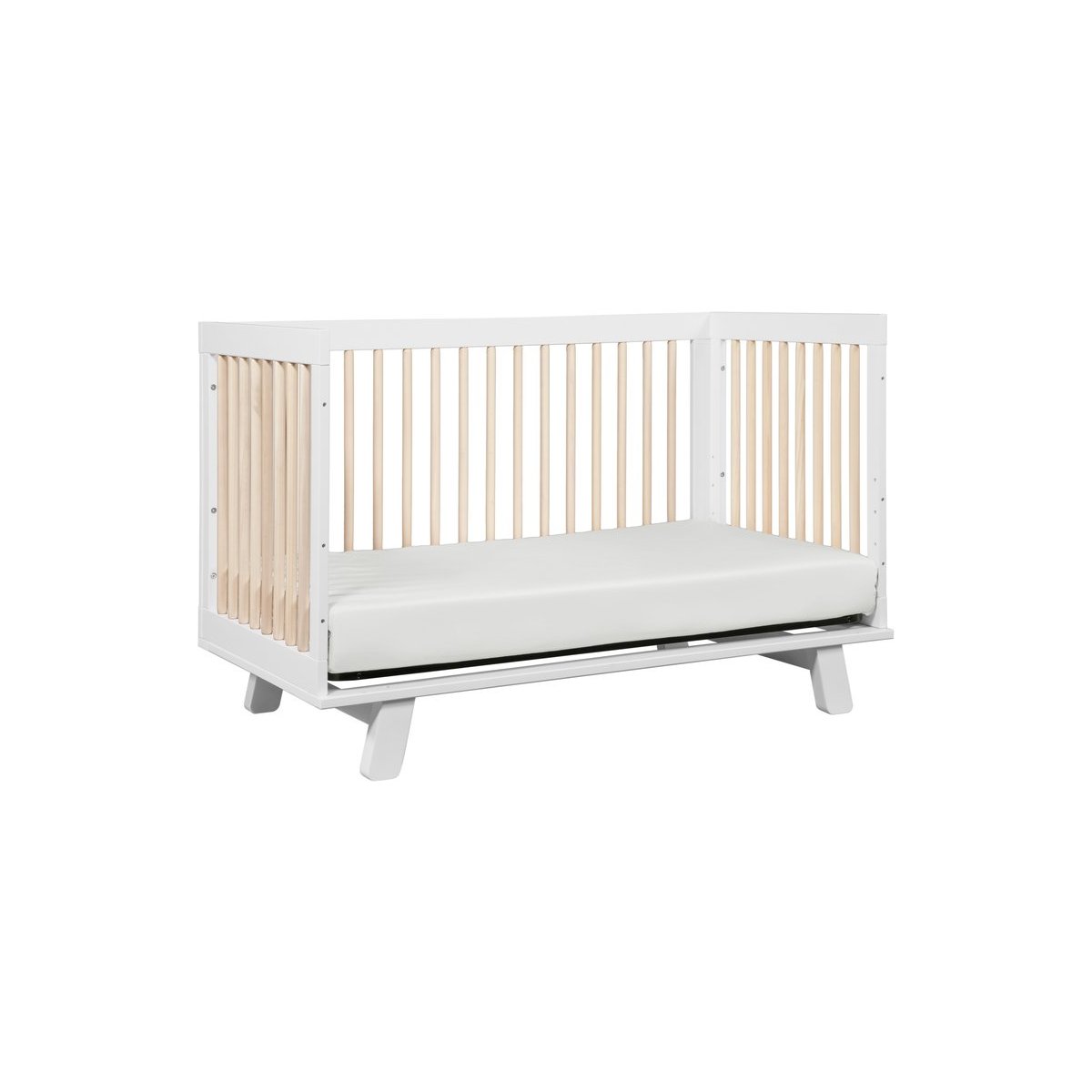 Hudson 3 In 1 Crib With Toddler Rail - White -Washed Natural