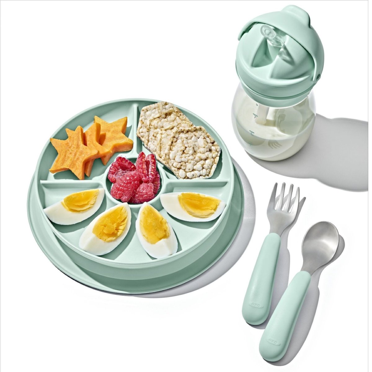 Stick & Stay Divided Plate - Opal