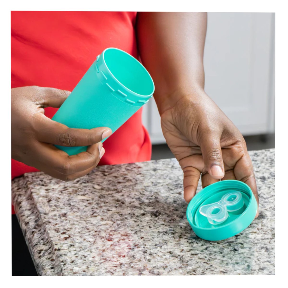 No Spill/Straw Cup Base - Ice Blue