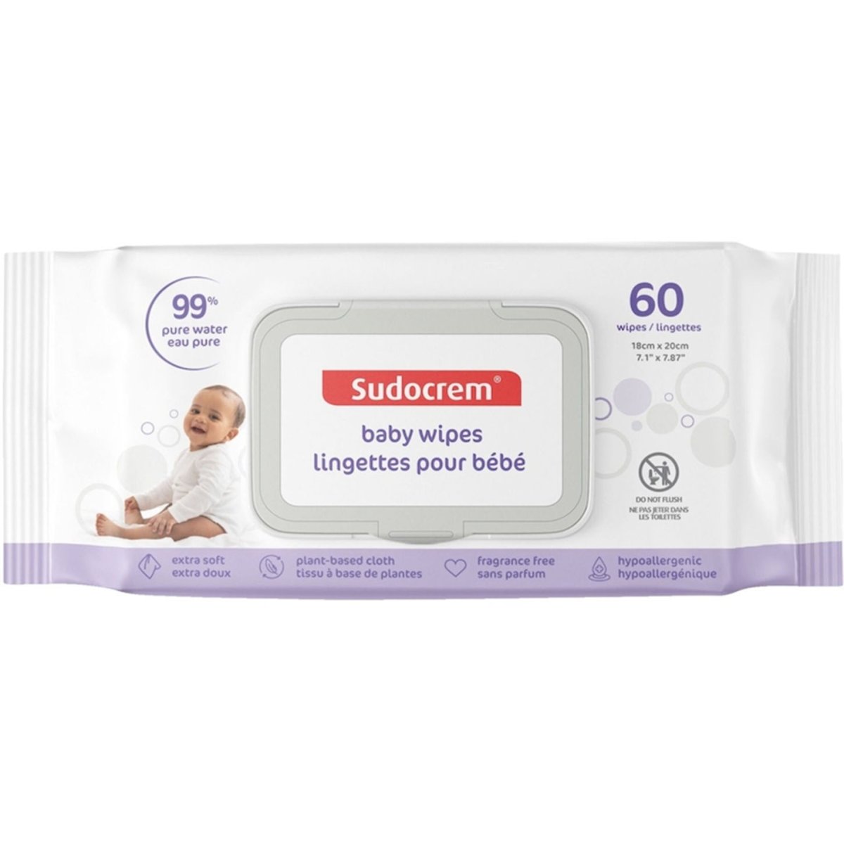 Pure Water Baby Wipes 60 Counts