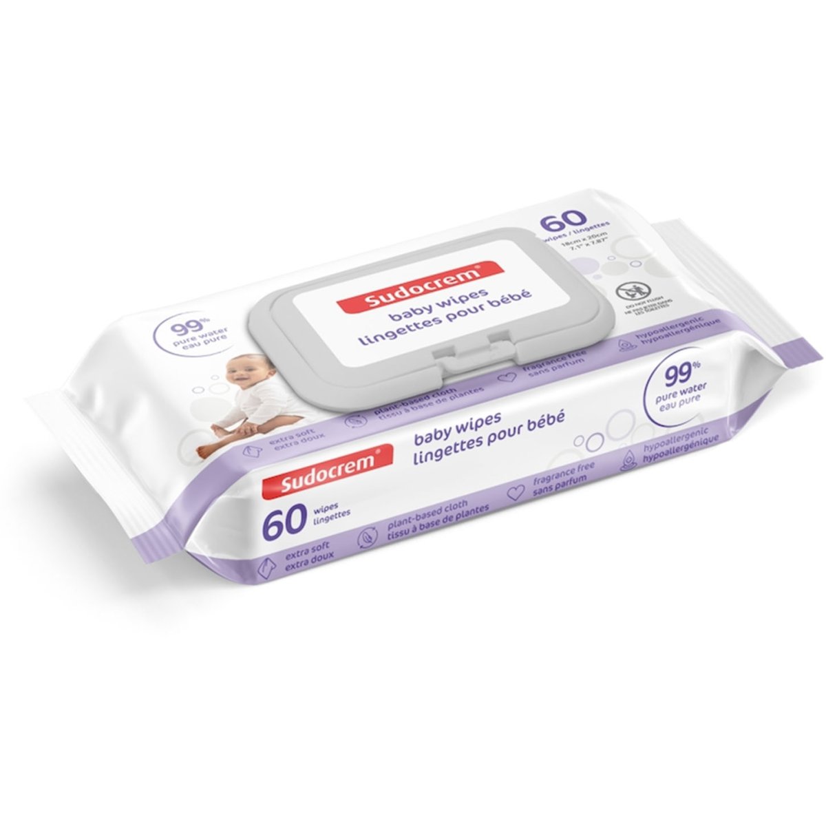 Pure Water Baby Wipes 60 Counts