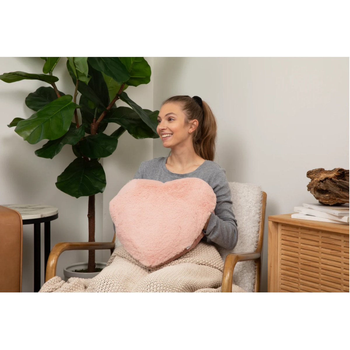 Super Sized Heart to Hug Pillow - Antique Rose