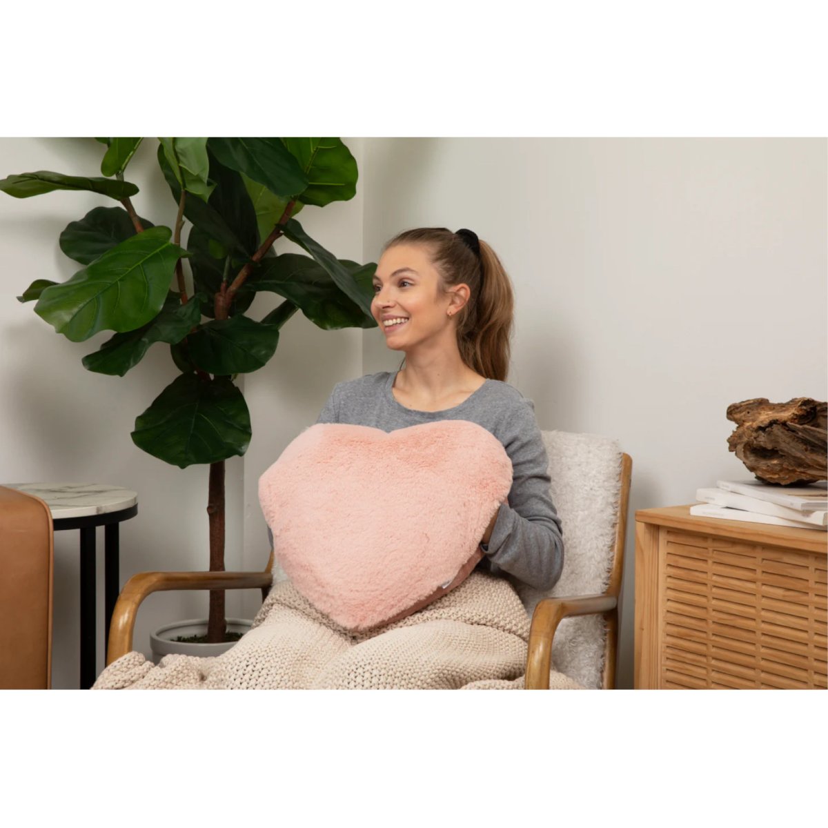 Super Sized Heart to Hug Pillow - Antique Rose