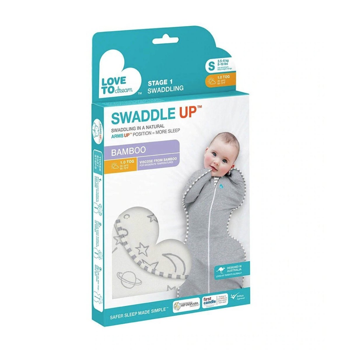 Swaddle Up silky Lux Bamboo 1.0 TOG Gray