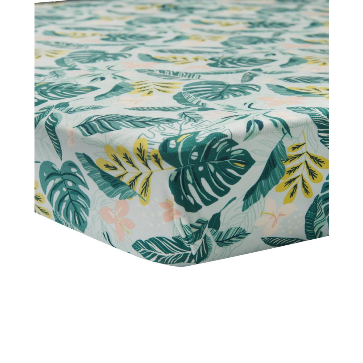 Tencel Fitted Crib Sheet - Jungle Leaves