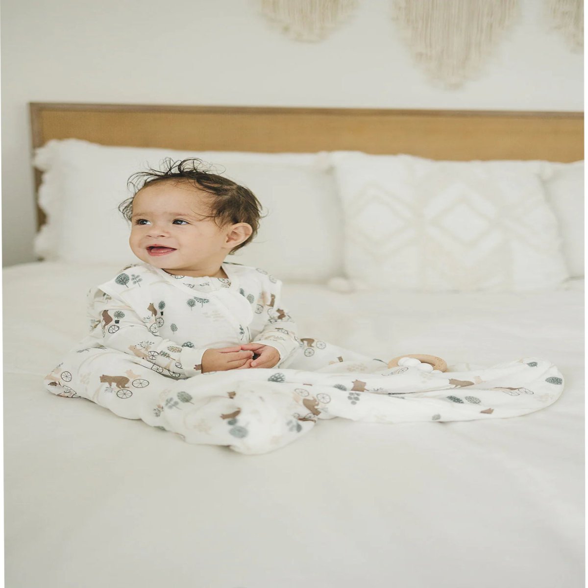 Tencel Sleeper - Bears on Bikes 6 - 12 months