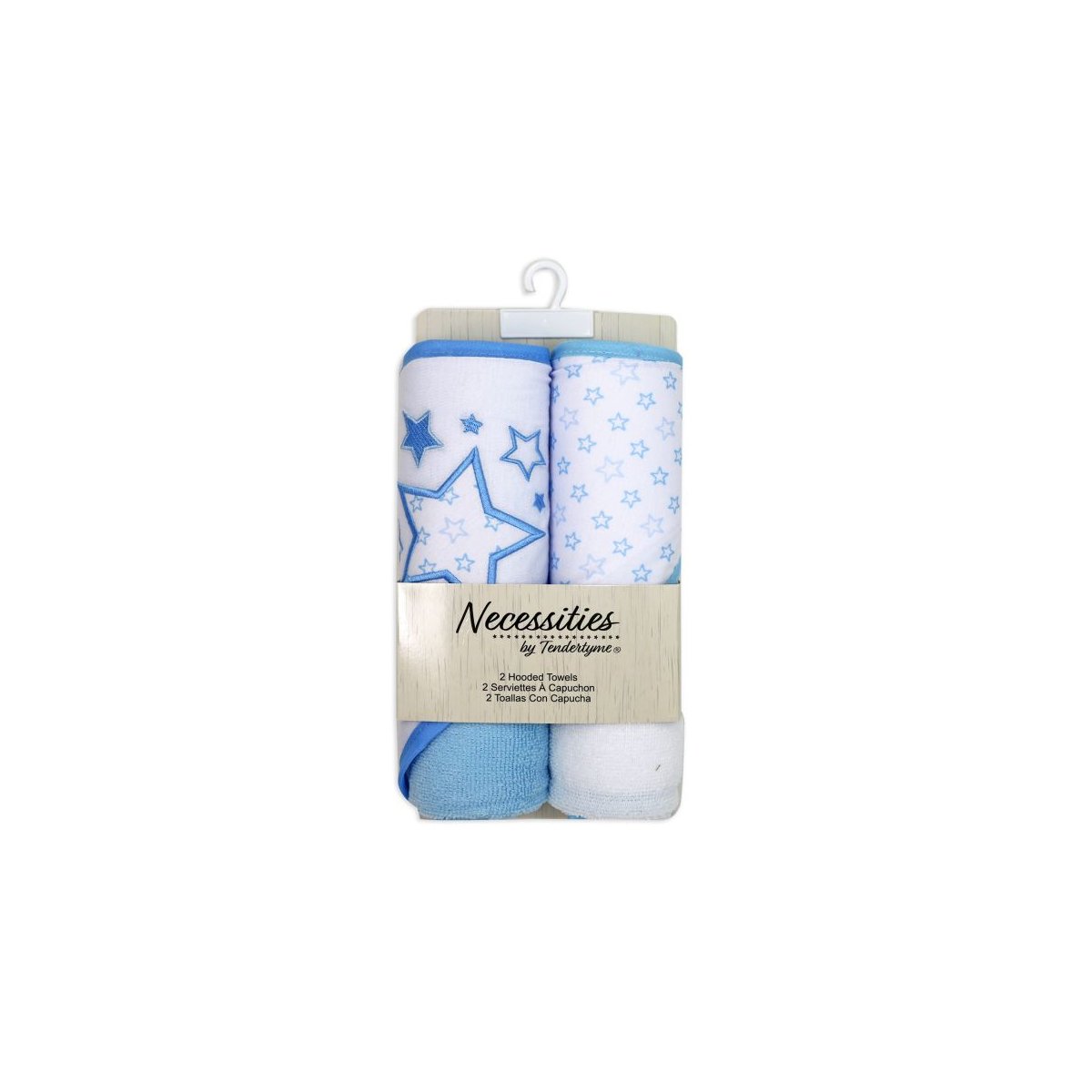 2 Pack Hooded Towel Set - Blue Stars