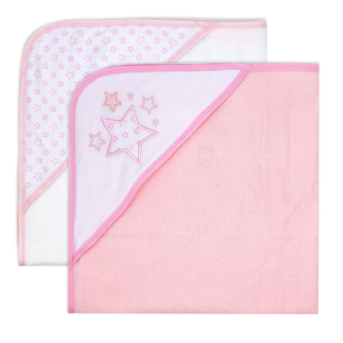 2 Pack Hooded Towel Set - Pink