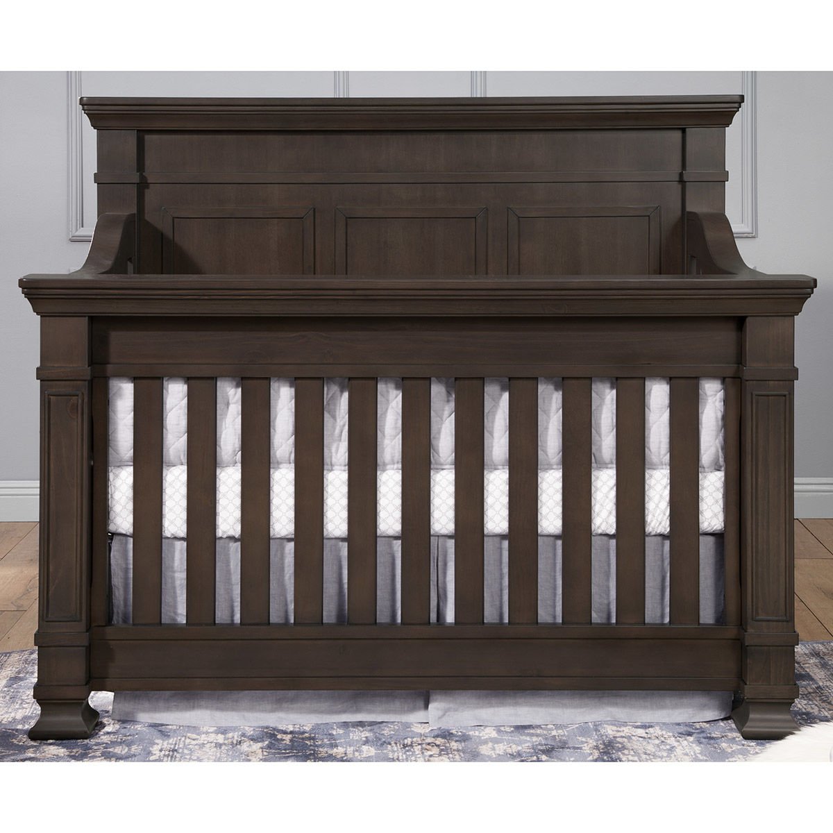 Tillen 4-In-1 Convertible Crib + Double Dresser + Nigh Stand - Truffle