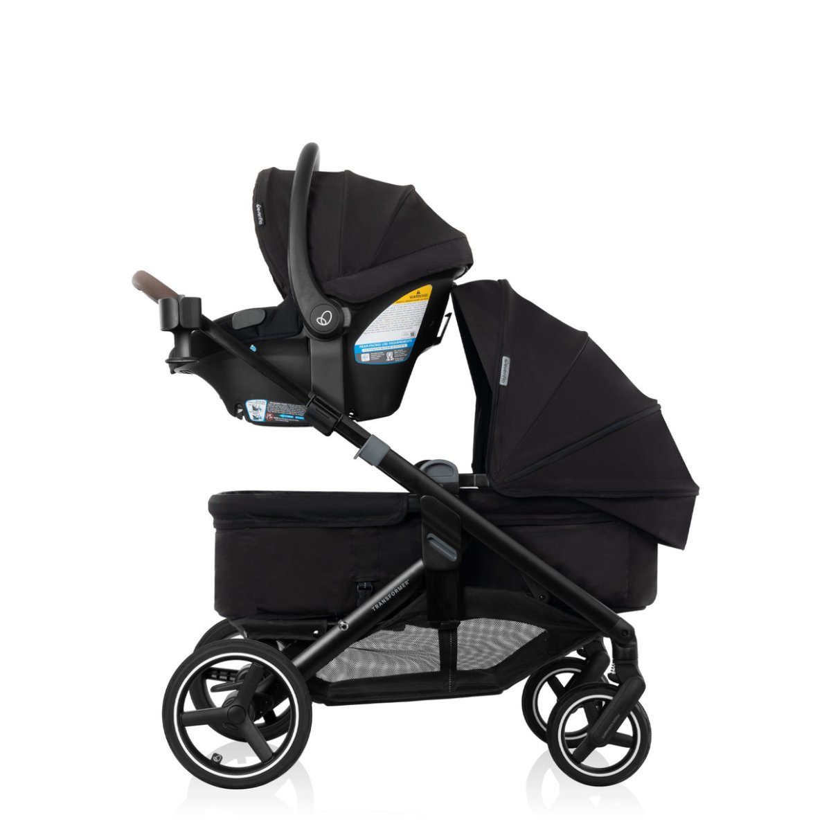 Transformer Stroller Wagon Travel System w/ LiteMax NXT Pitch Black