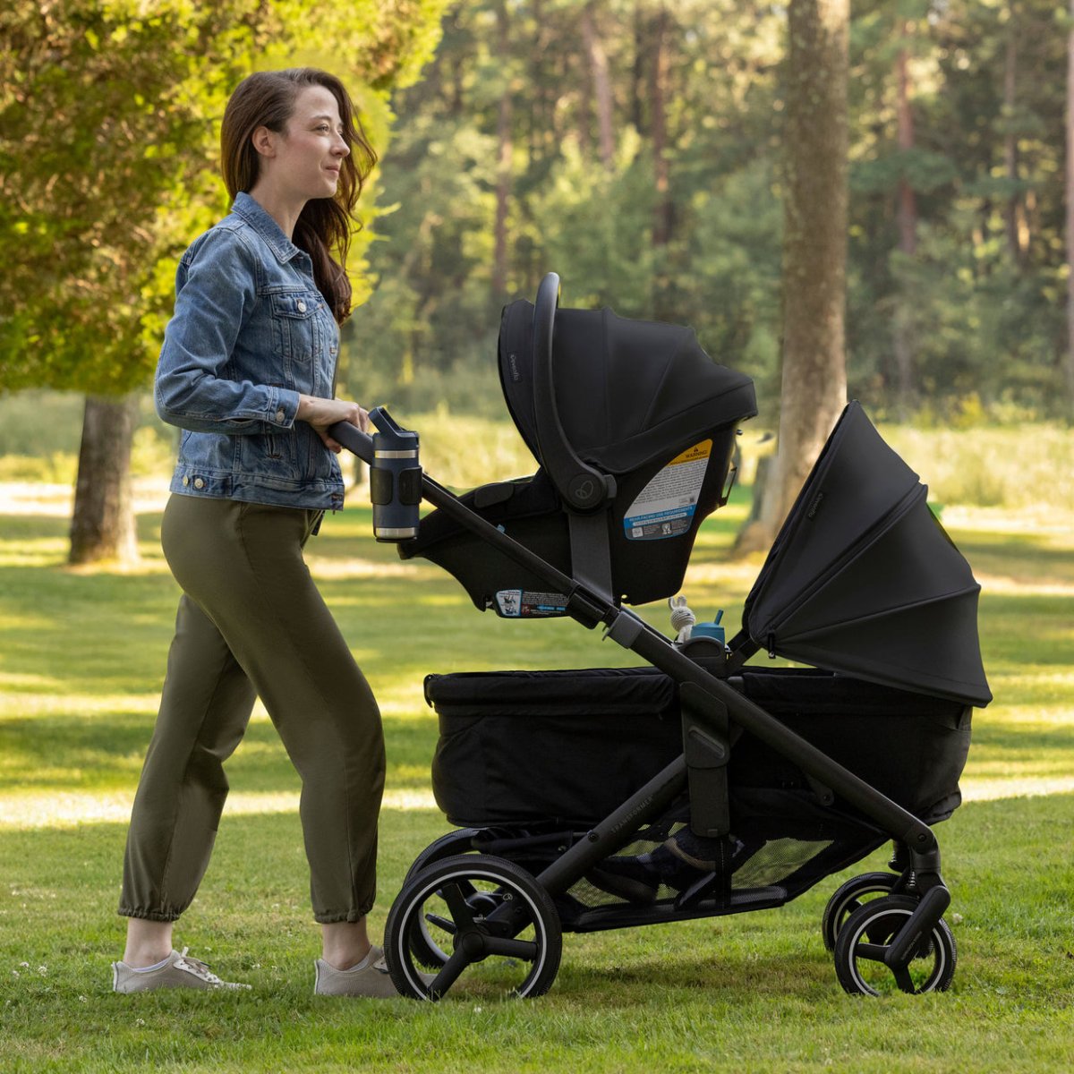 Transformer Stroller Wagon Travel System w/ LiteMax NXT Pitch Black