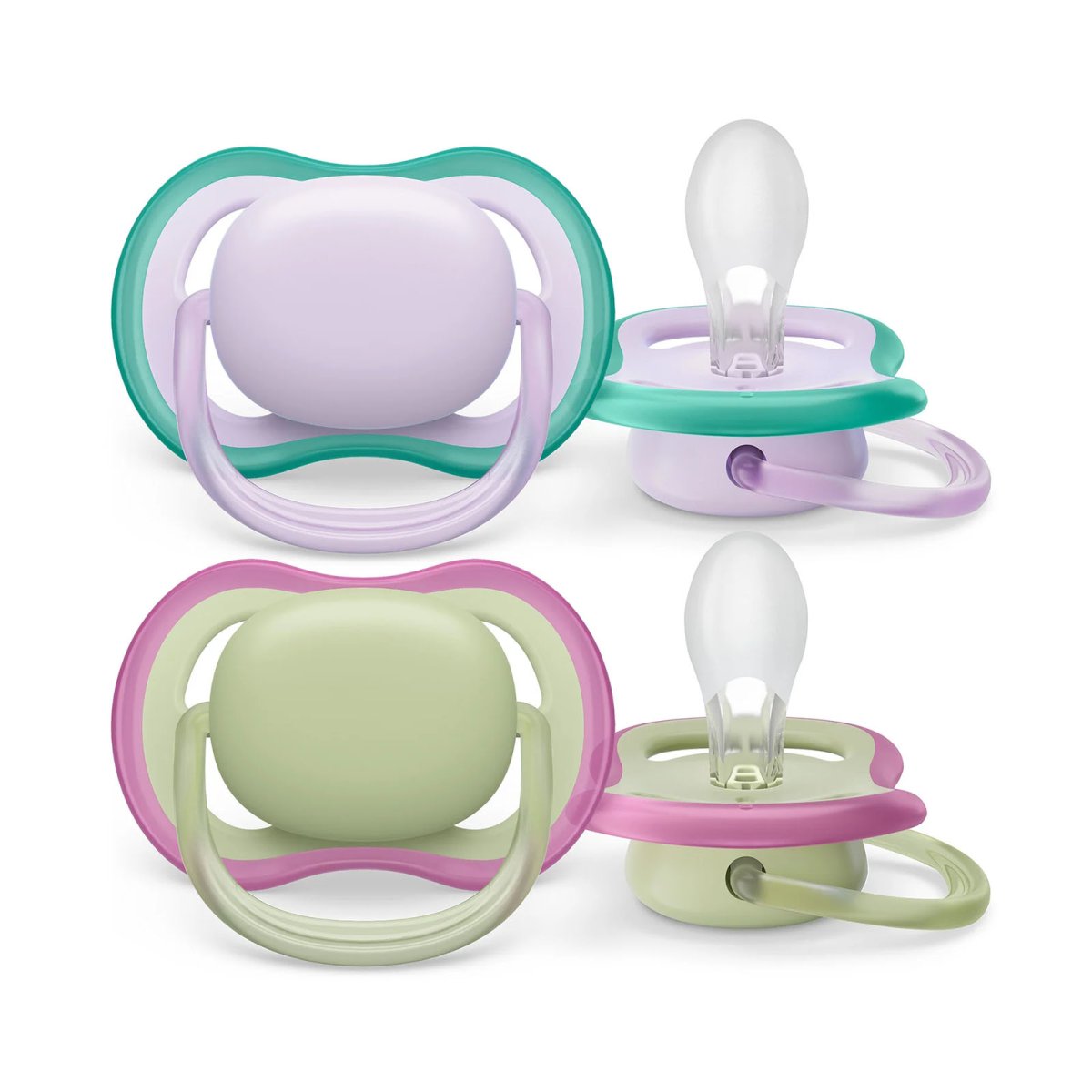 Ultra Air Pacifier 2 Pack - 0-6M Lilac/Green