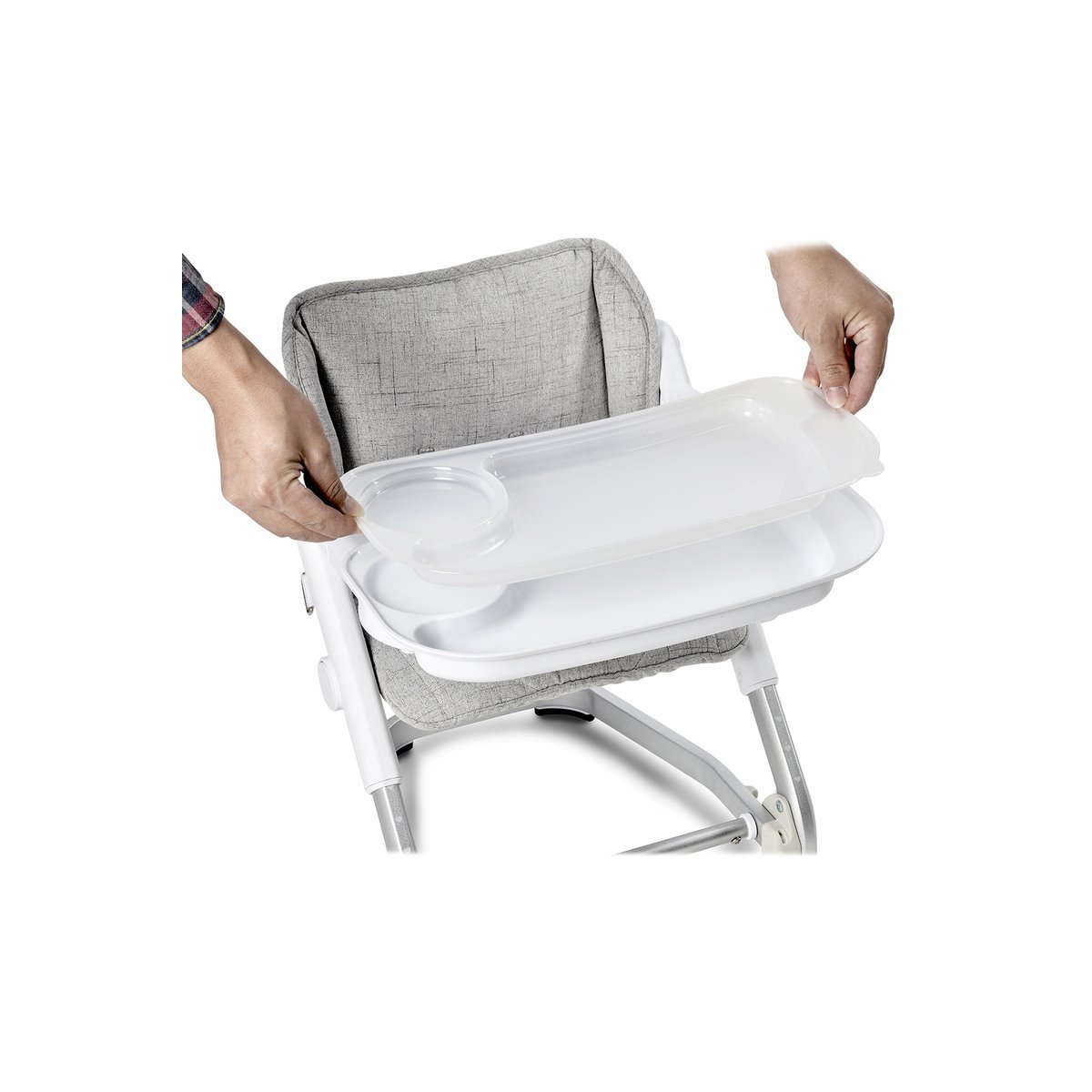 Booster White with Seat Pad - Shadow Grey