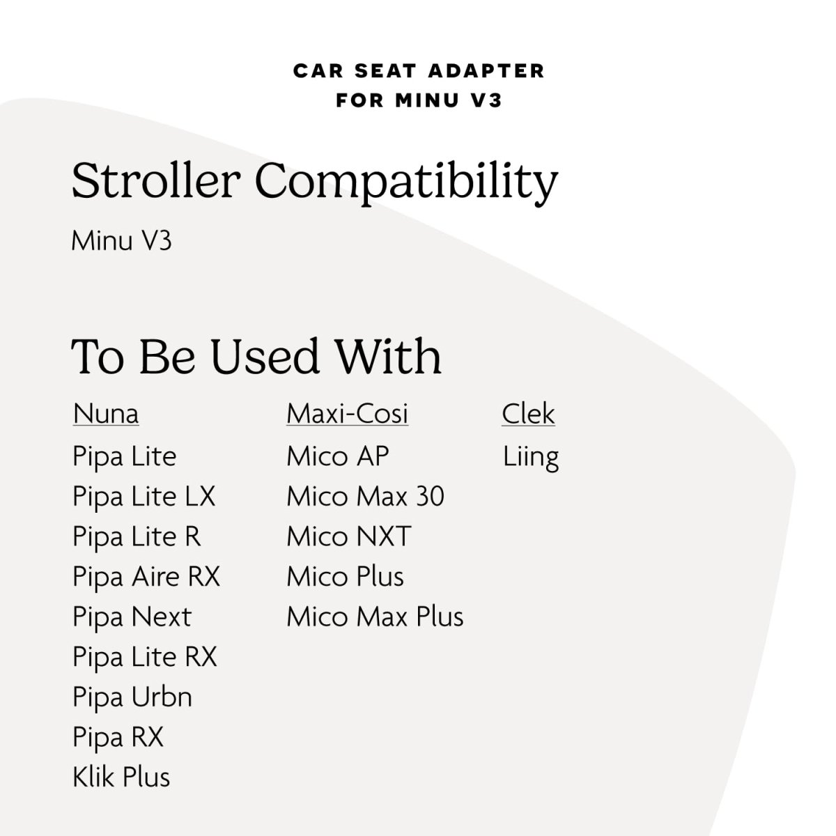 Minu V3 Adapter - Maxi Cosi/Nuna/Cybex