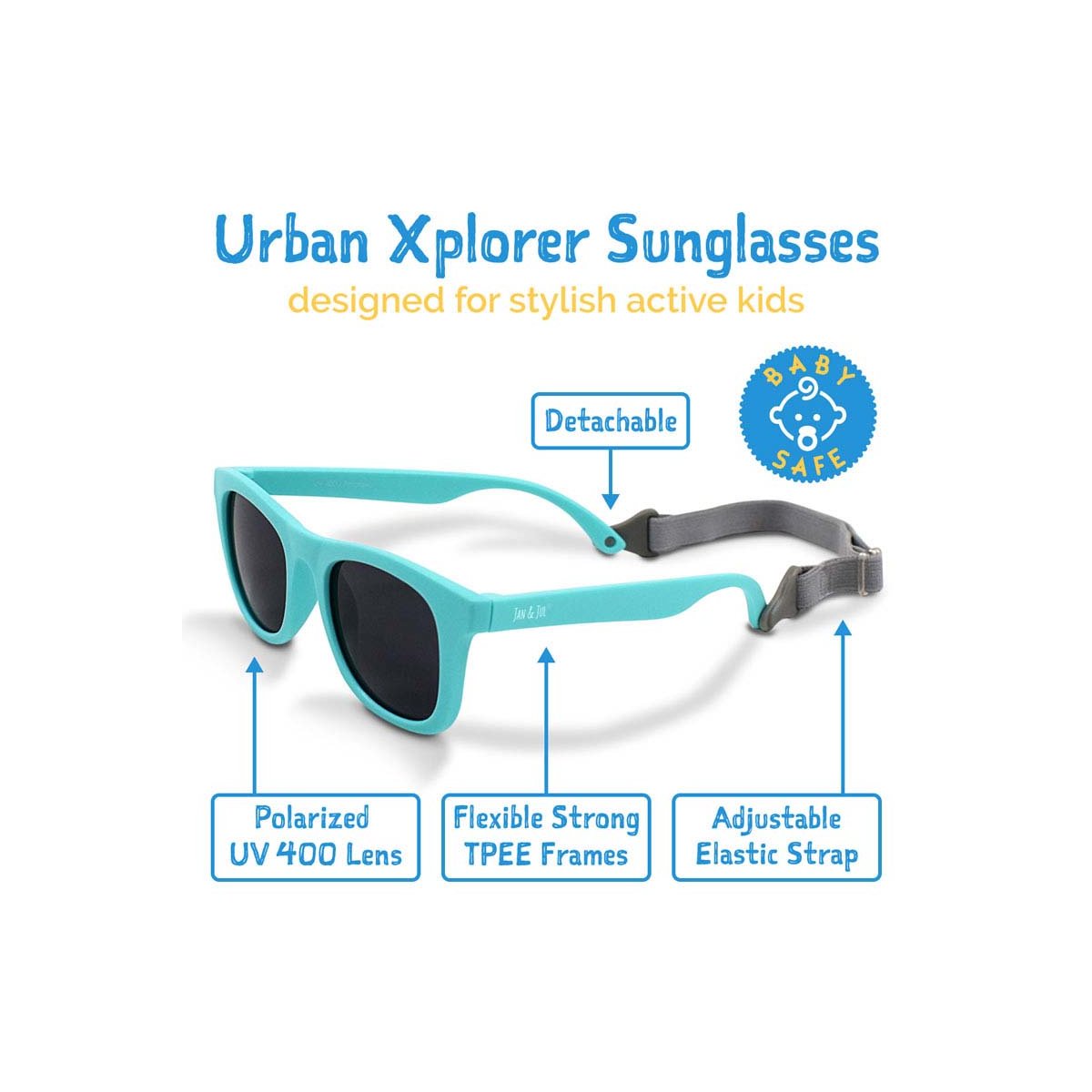 Urban Xplorer Sunglasses Classic Black Lenses - Sky Blue