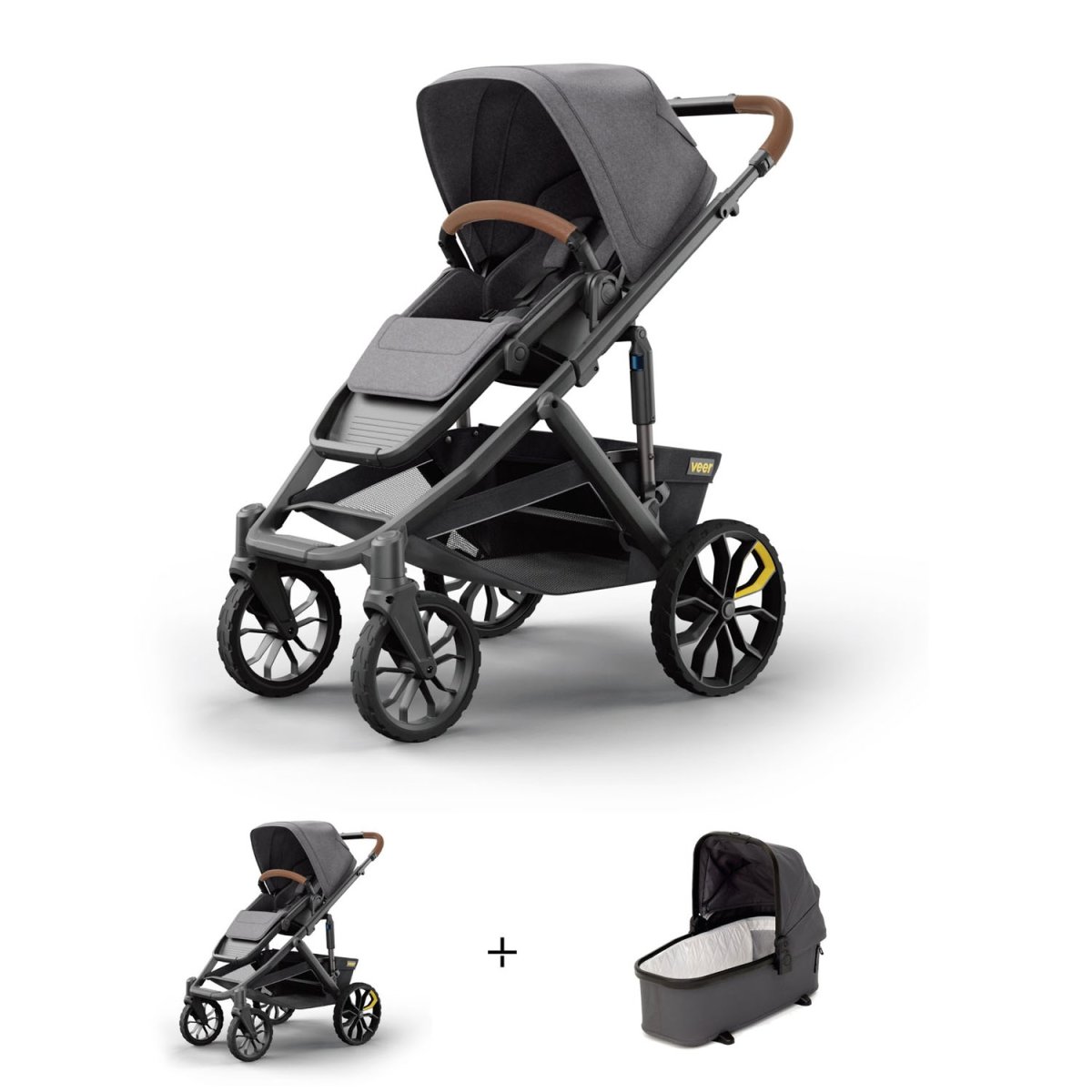 Switch & Roll and Bassinet Bundle (Seat, Bassinet and Roll Frame with Leather Accents)