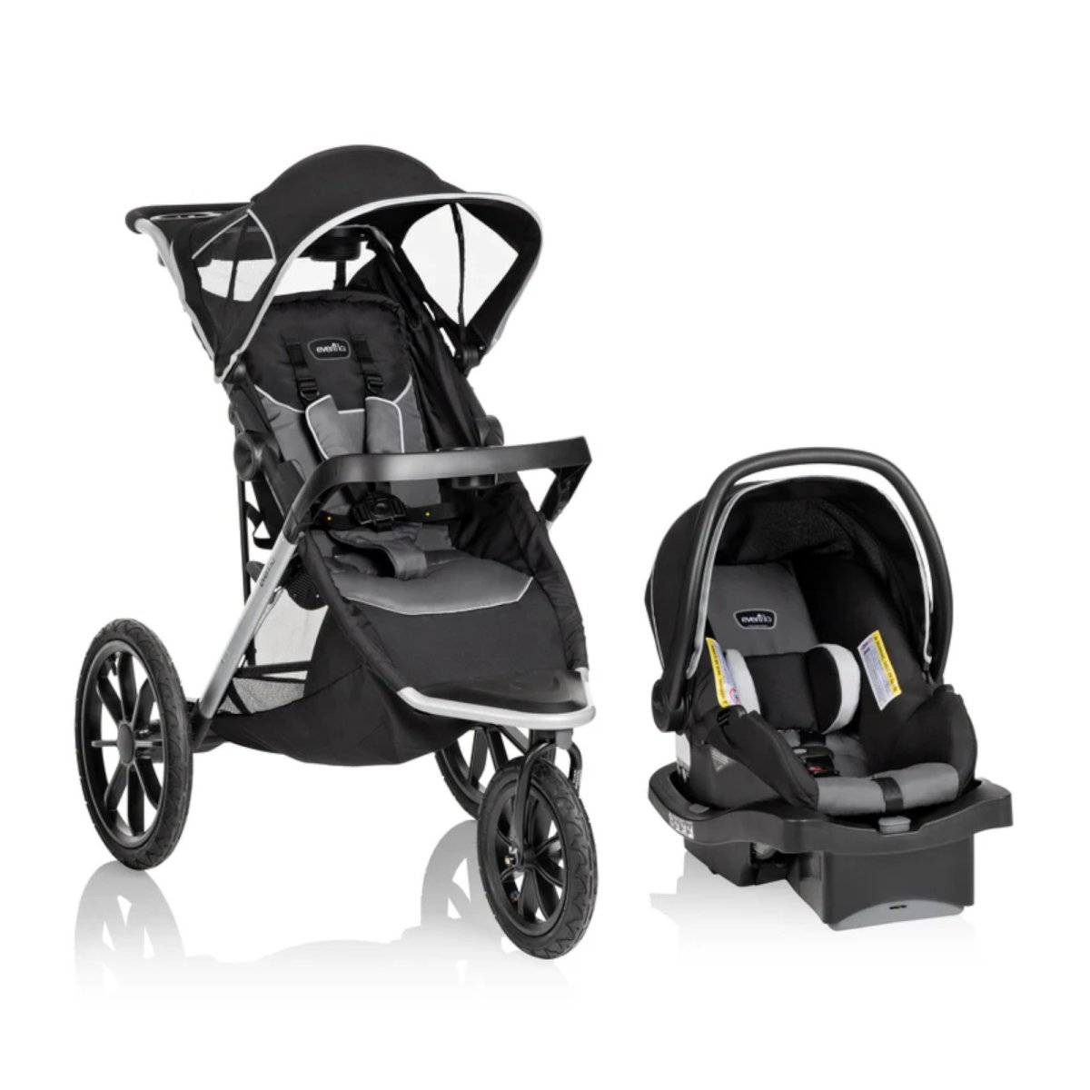 Victory Plus Jogging Stroller Travel System with LiteMax Infant Car Seat - Casual Grey
