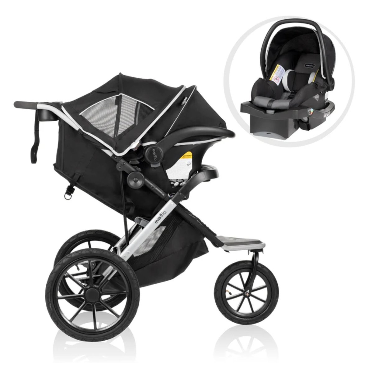 Victory Plus Jogging Stroller Travel System with LiteMax Infant Car Seat - Casual Grey