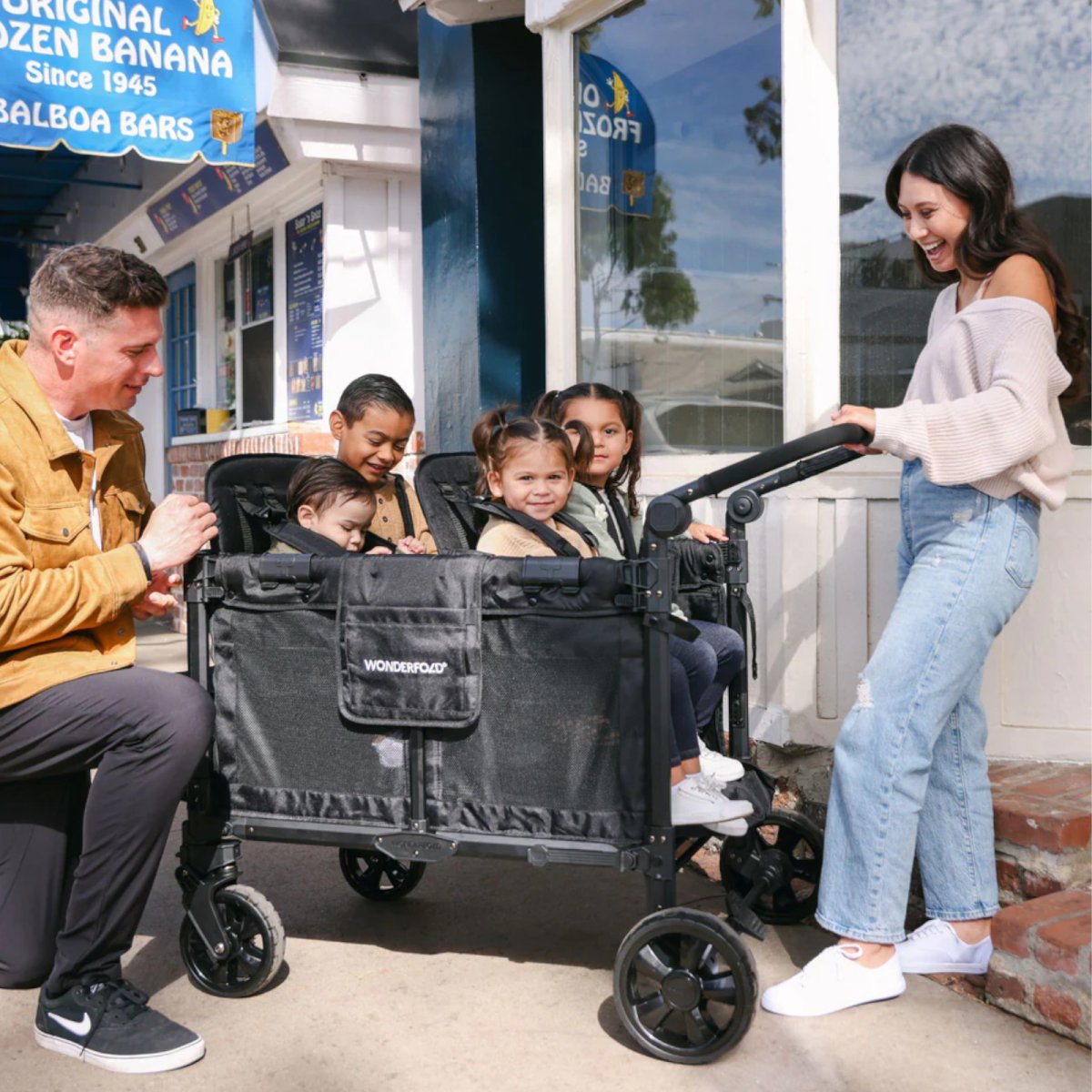 W4 Elite PRO Double Stroller Wagon - Black