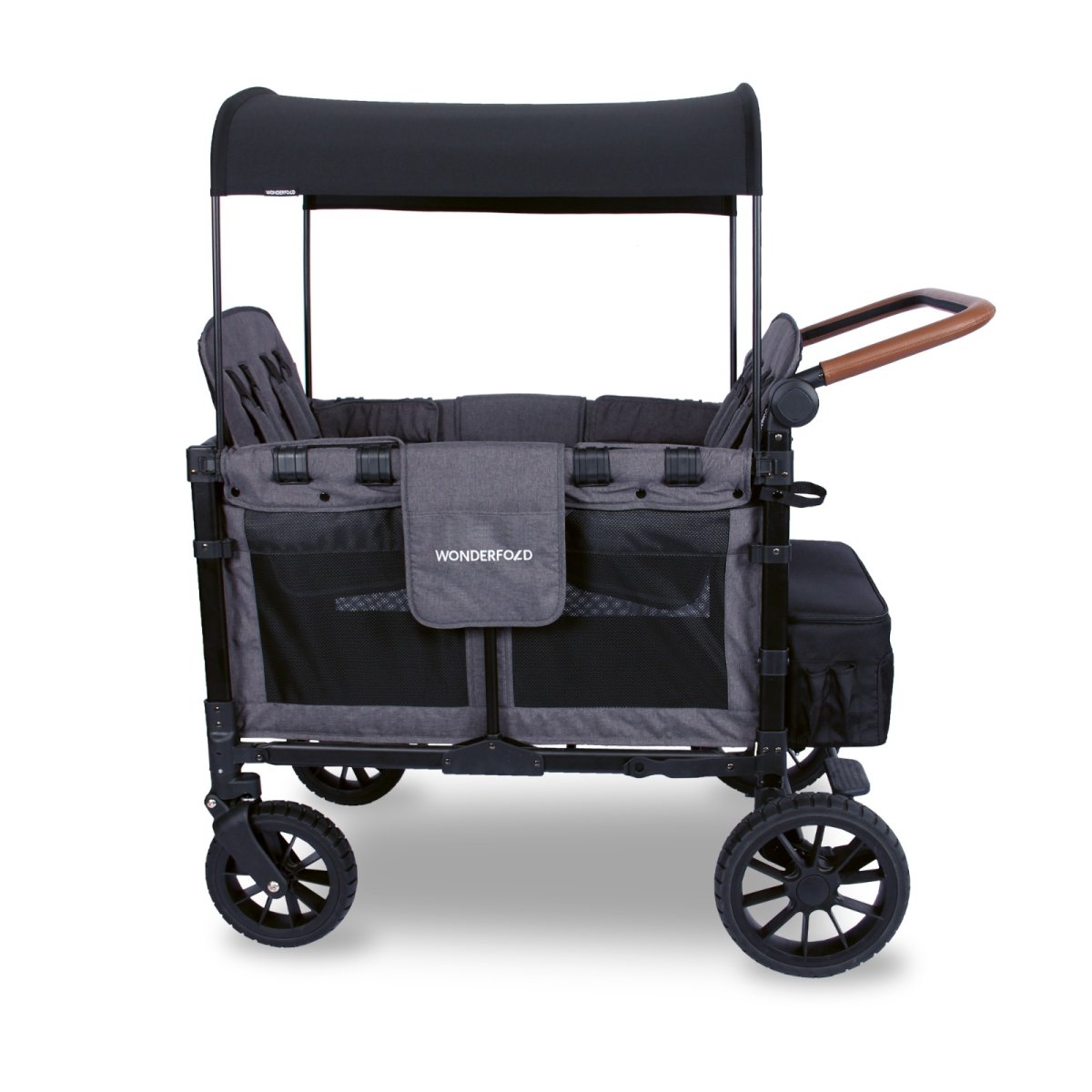 W4 LUXE Premium Quad Stroller - Charcoal Gray with Black Frame