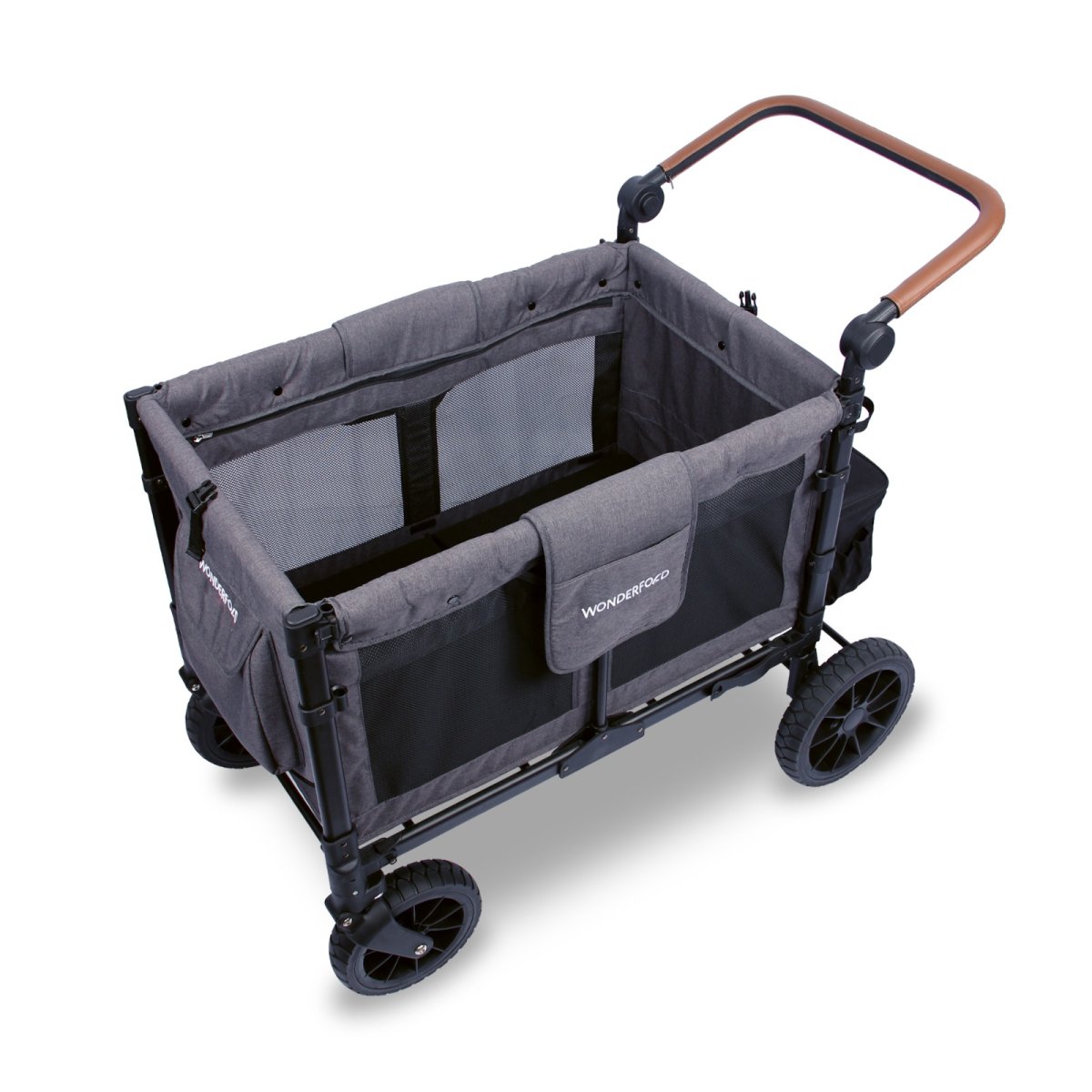 W4 LUXE Premium Quad Stroller - Charcoal Gray with Black Frame