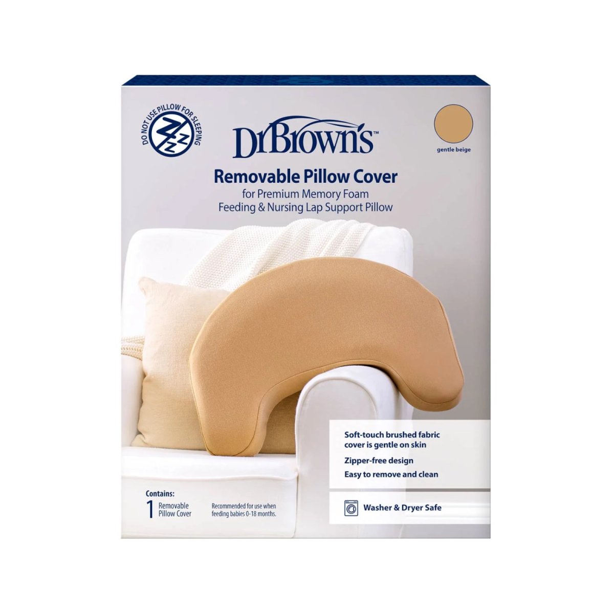 Washable Cover for Lap Support Pillow - Gentle Beige